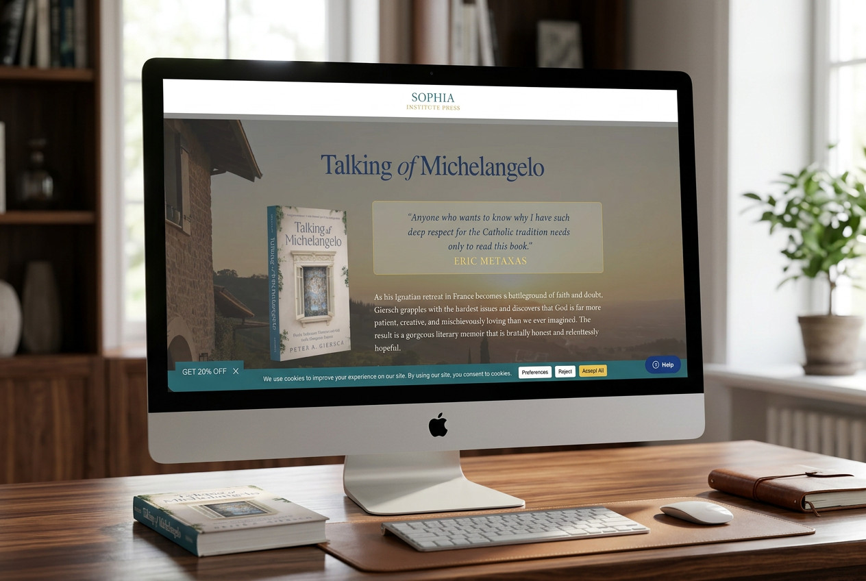 Landing Page for Talking of Michelangelo Book