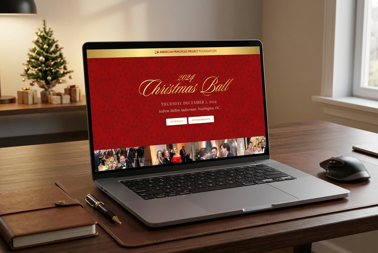 Landing Page for American Principle’s Project Annual Christmas Ball