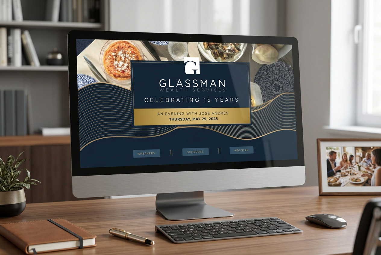 Landing Page for Glassman Wealth’s 15th Anniversary Event
